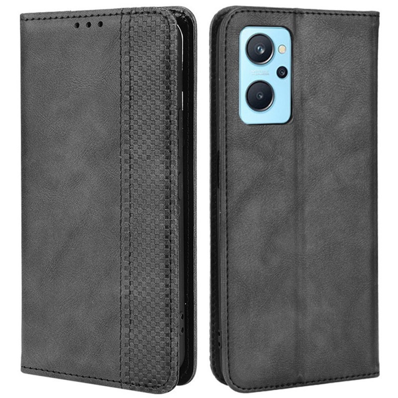 Capa Flip Oppo A76 / Realme 9i Couro Efeito Vintage