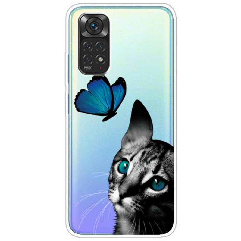 Xiaomi Redmi Note 11 / 11s Case Cat and Butterfly