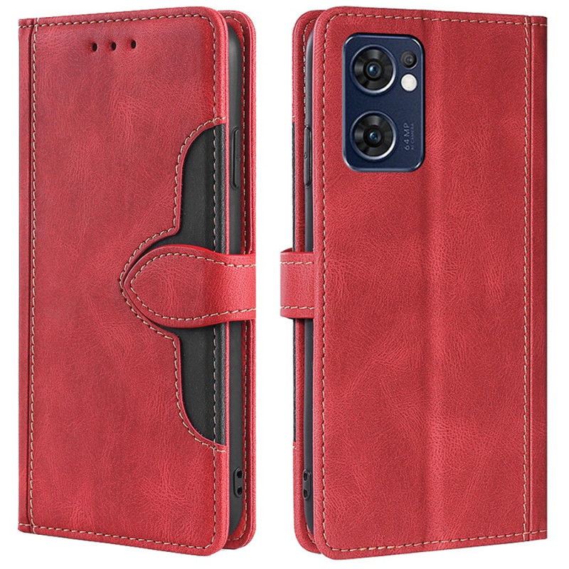 Case Oppo Find X5 Lite Leatherette Dois-Tons Elegante