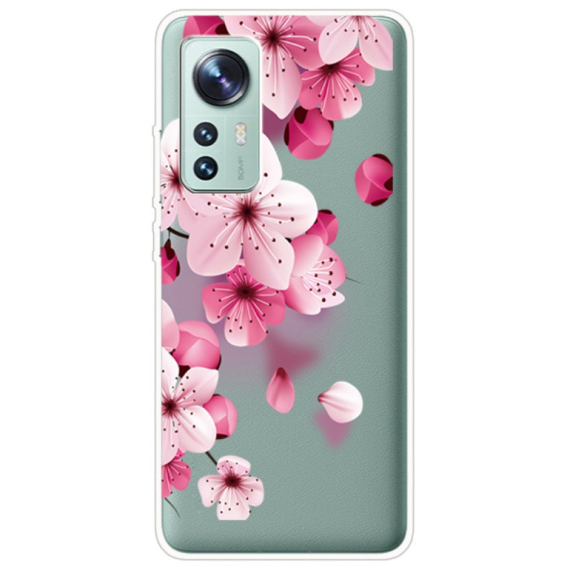 Xiaomi 12 / 12X / 12S Capa pequena em forma de flor cor-de-rosa