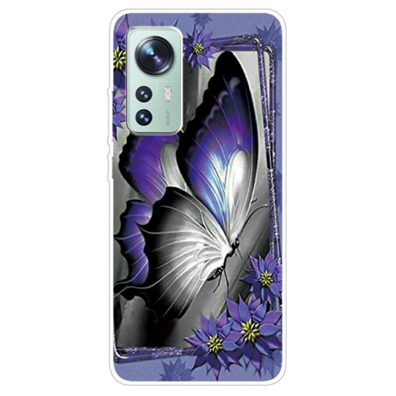 Xiaomi 12 / 12X / 12S Capa de silicone Butterfly Purple