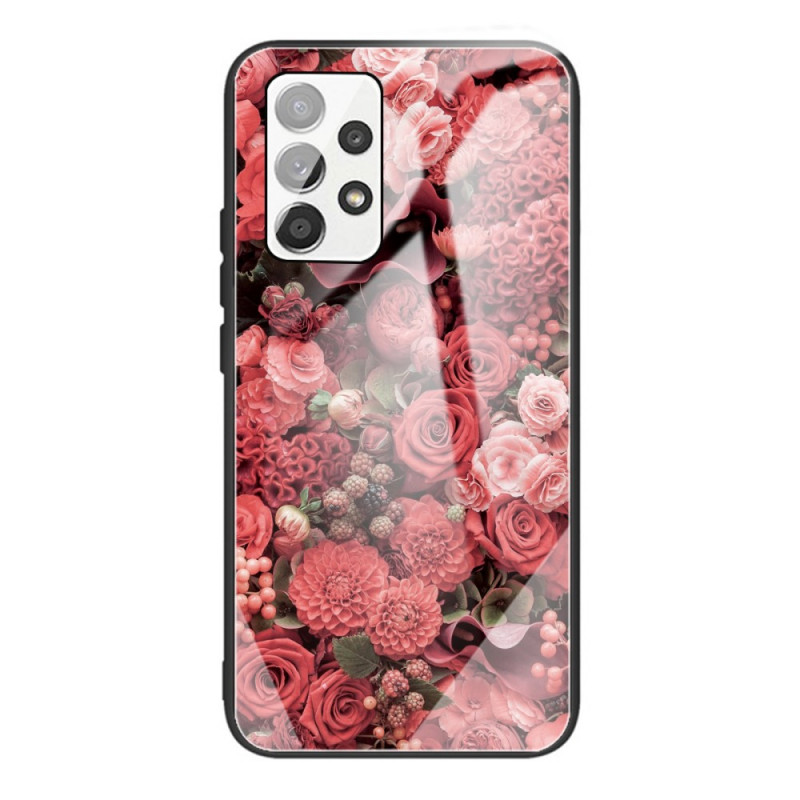 Samsung Galaxy A53 5G Flores de vidro rosa de cobertura dura