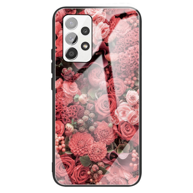 Samsung Galaxy A13 Flores de capa dura cor-de-rosa