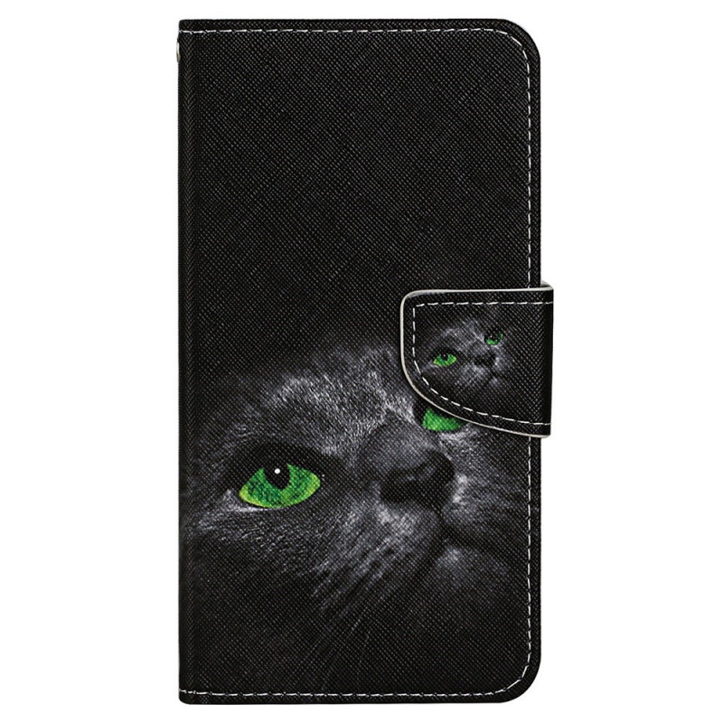 Samsung Galaxy A13 Green Eye Cat Strap Case