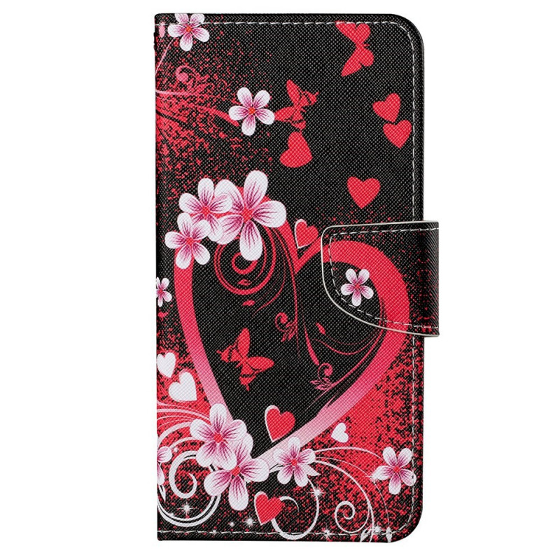 Samsung Galaxy A13 Case Flowers and Hearts with Strap