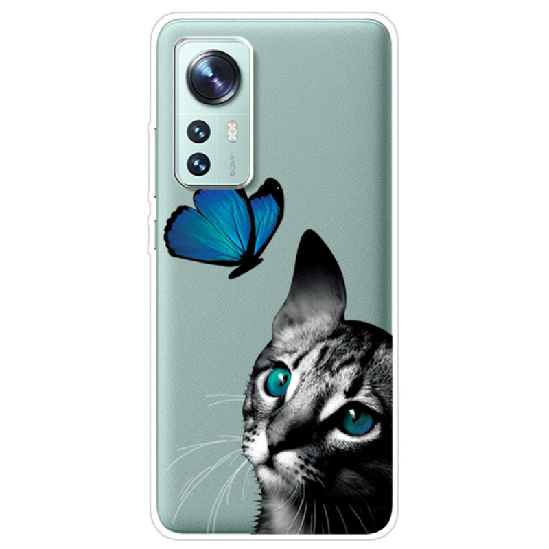 Xiaomi 12 Pro Silicone Case Cat e Butterfly