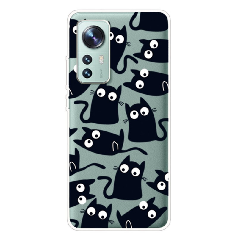 Xiaomi 12 Pro Capa de Silicone Gatos Pequenos