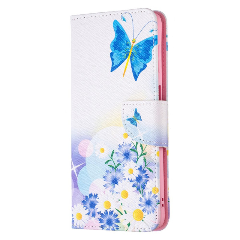 Samsung Galaxy M52 5G Capa de borboleta e flor
