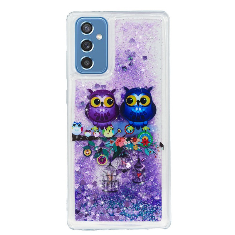 Samsung Galaxy M52 5G Case Pair of Purple Owls