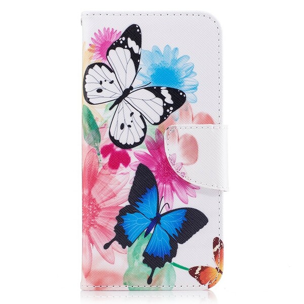 Samsung Galaxy J3 2017 Case Painted Butterflies and Flowers