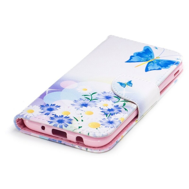 Samsung Galaxy J3 2017 Case Painted Butterflies and Flowers