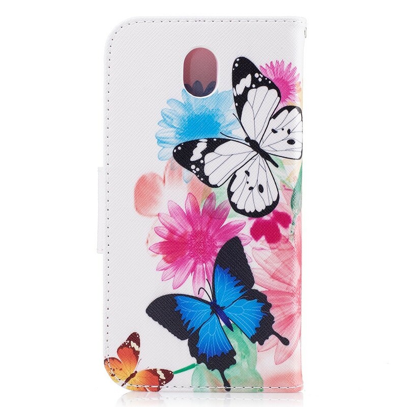 Samsung Galaxy J5 2017 Case Painted Butterflies and Flowers