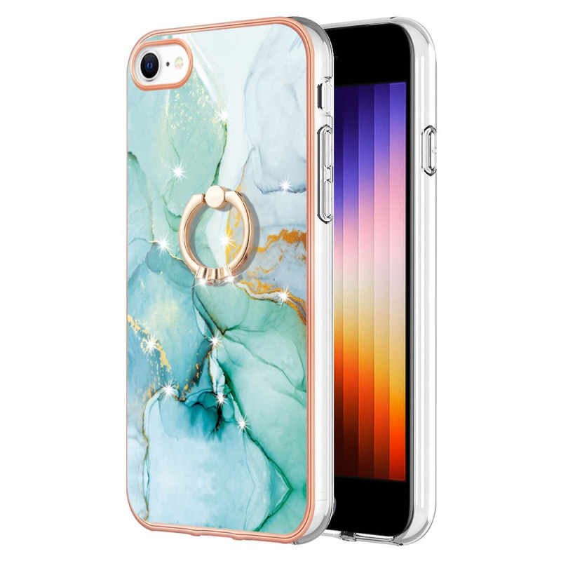 Coque iPhone SE 3 / SE 2 / 8 / 7 Marbre avec Anneau-Support