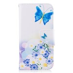 Samsung Galaxy J7 2017 Case Painted Butterflies and Flowers