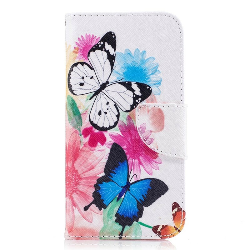 Samsung Galaxy J7 2017 Case Painted Butterflies and Flowers