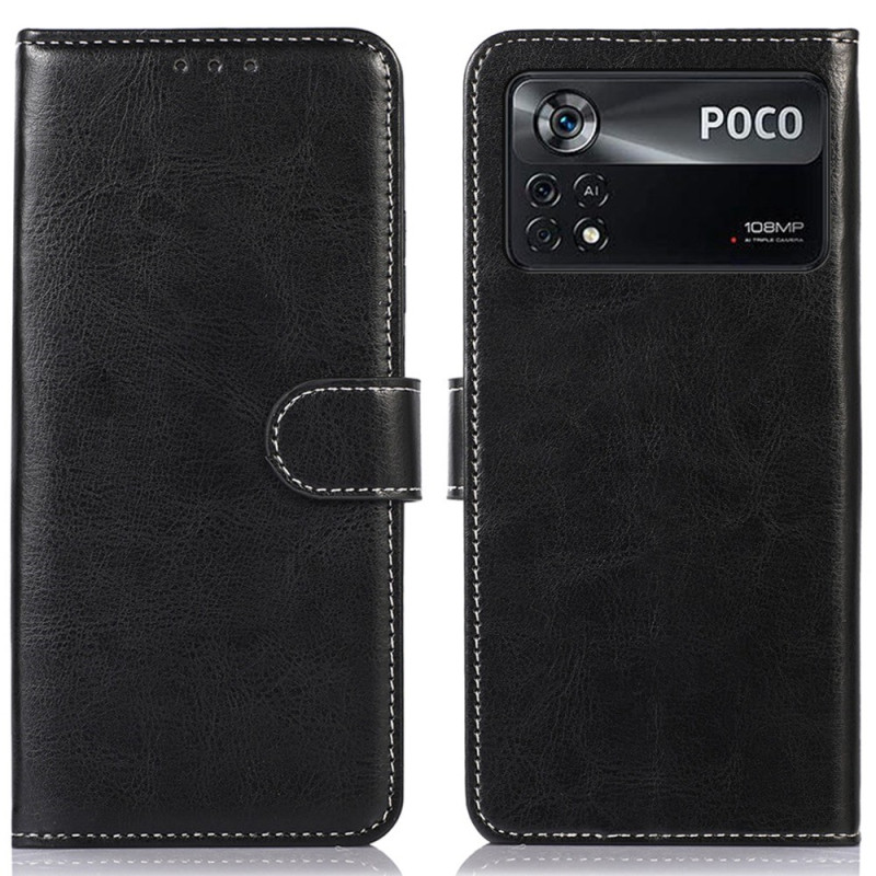 Capa Poco X4 Pro 5g Costura Com Efeito De Couro Dealy 6081