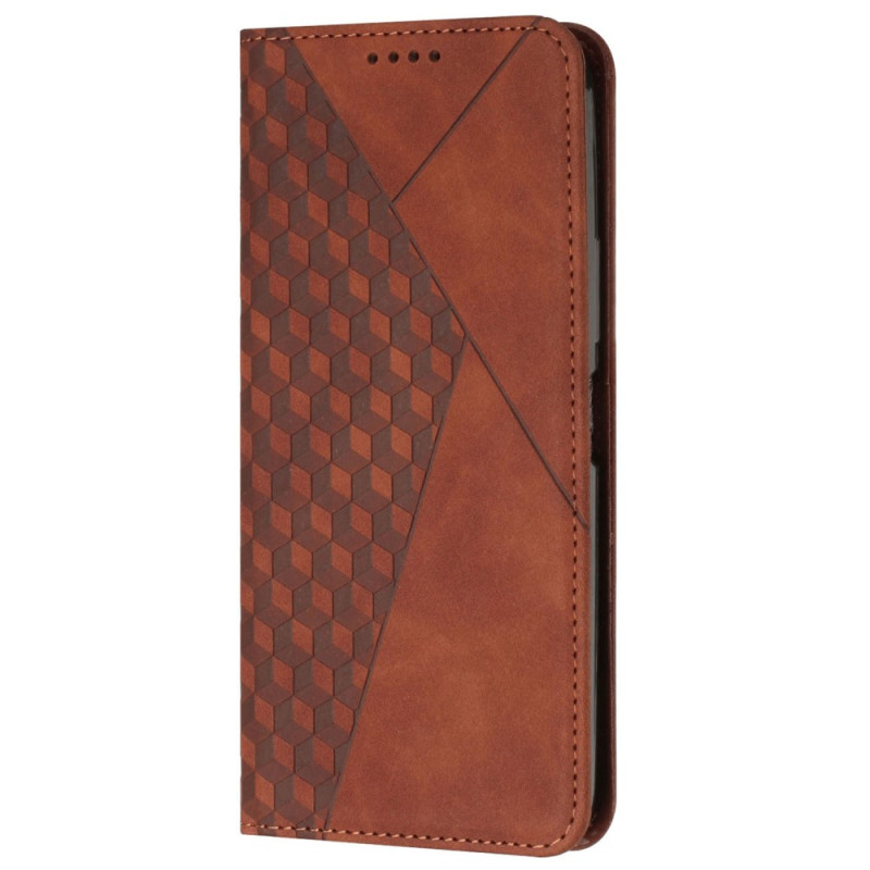 Tampa Flip Cover Poco X4 Pro 5G Efeito Couro Padrão 3D