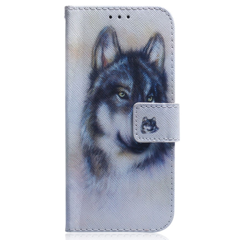 OnePlus Nord 2T 5G Capa de alça de lobo aquarelado