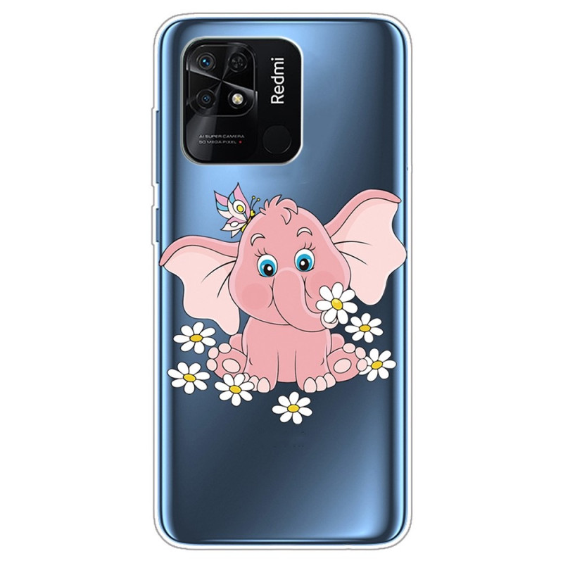Xiaomi Redmi 10C Capa Transparente de Elefante Rosa