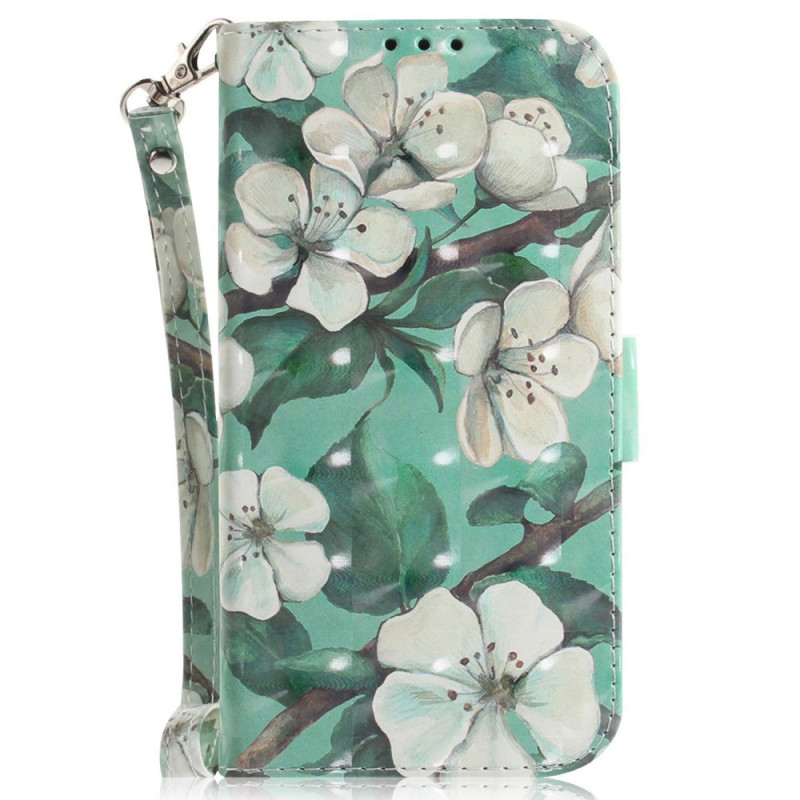 Xiaomi Redmi 10C Capa de Cordão Branca para Flores