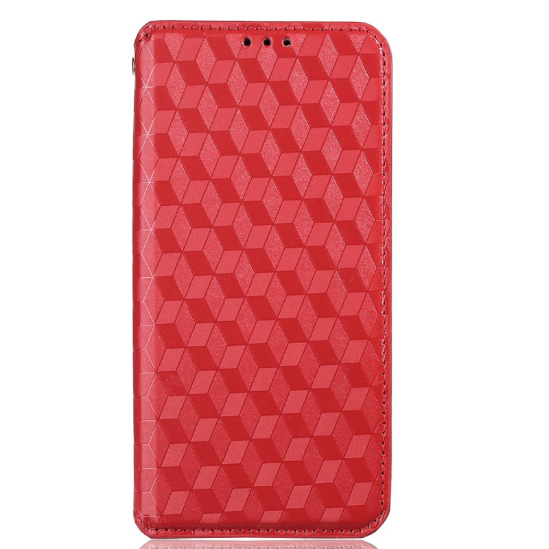 Capa Flip Cover Xiaomi Redmi Note 12T Pro/Poco X4 GT Couro Efeito 3D Cubos