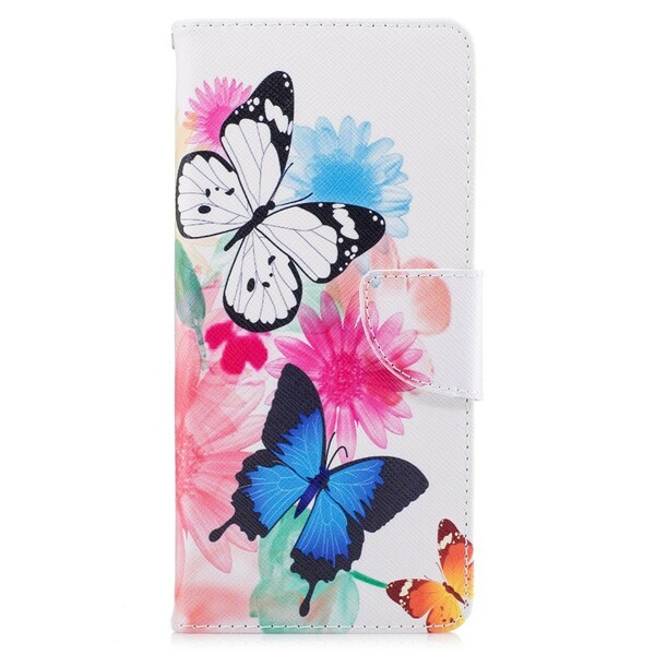 Samsung Galaxy Note 8 Capa de Borboletas e Flores Pintadas