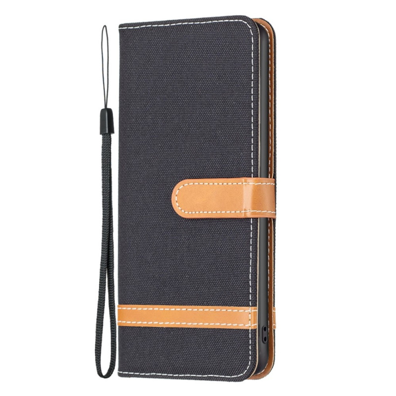 iPhone 14 Case Fabric and Leather Effect with Strap