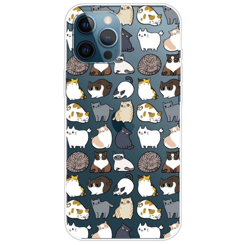 iPhone 14 Pro Clear Case Multiple Cats