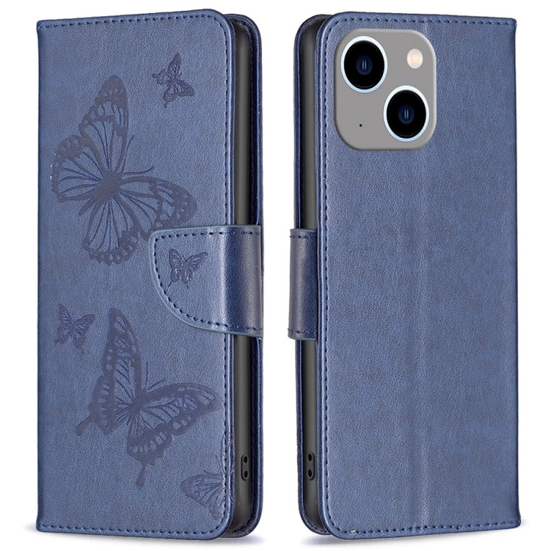 Capa para iPhone 14 Plus Butterfly Printed Lanyard