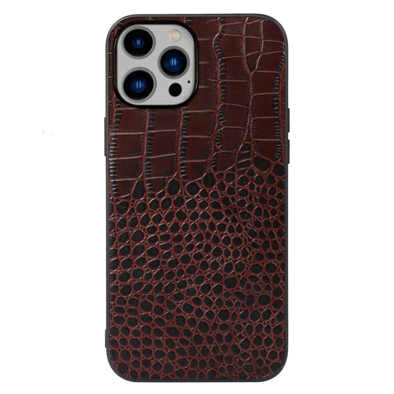 iPhone 14 Plus Capa de Couro Textura de Crocodilo