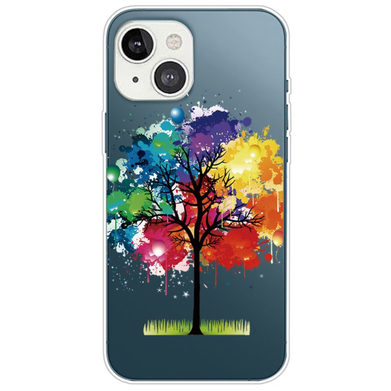 iPhone 14 Plus Capa transparente de aguarela para árvores