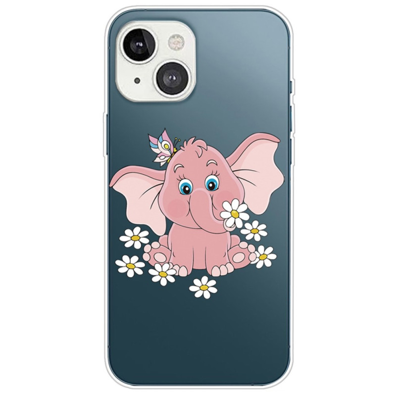 iPhone 14 Plus Clear Case Elephant Pink