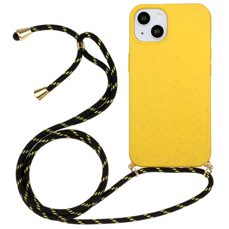 iPhone 14 Plus Capa de silicone com cordão colorido
