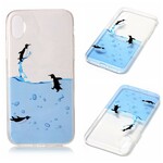 iPhone X Clear Case Penguin Game