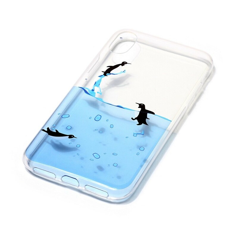 iPhone X Clear Case Penguin Game