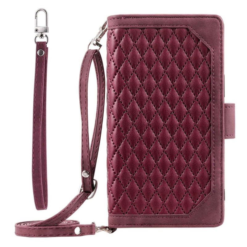 Housse iPhone 13 Style Matelassé avec Bandoulière