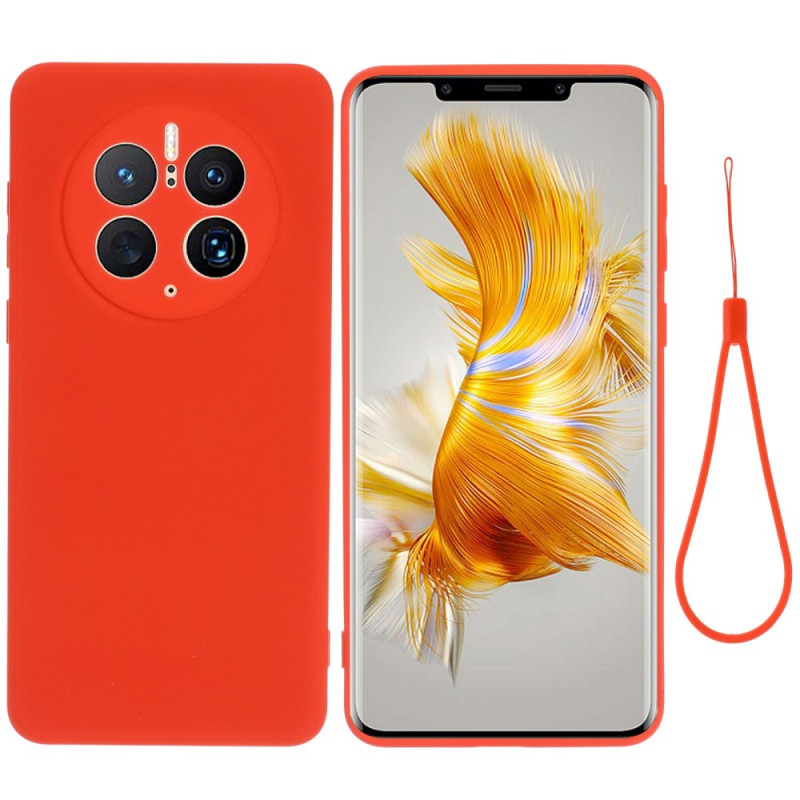 Capa de silicone líquida para Huawei Mate 50 Pro com correia