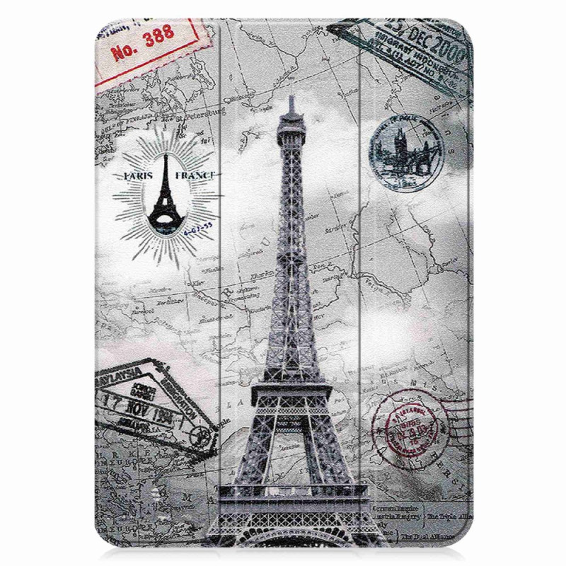 Capa inteligente iPad 10.9'' (2022) Reforçado Torre Eiffel Retro