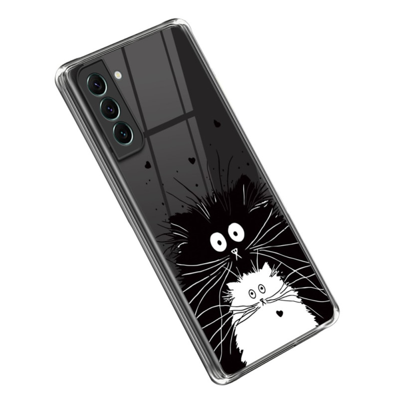 Samsung Galaxy S23 5G Clear Case Cat Branco Gato Preto