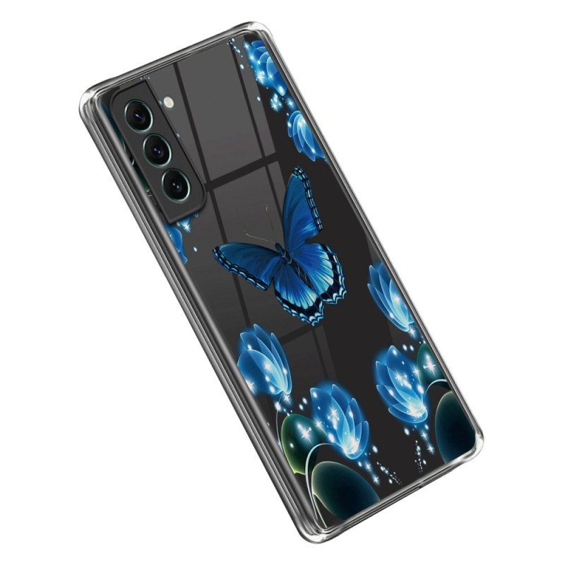 Capa azul borboletas para Samsung Galaxy S23 5G
