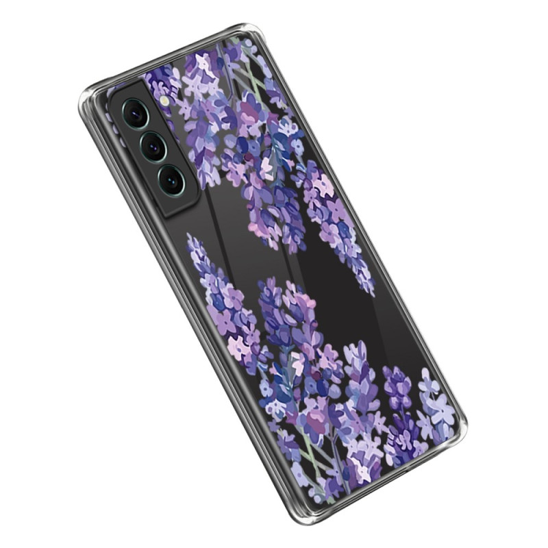 Samsung Galaxy S23 5G Clear Case Purple Flowers