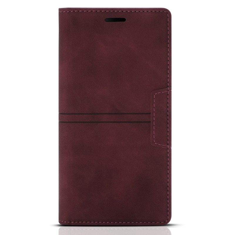 Capa Flip Capa Samsung Galaxy S23 5G Costura em Couro Fecho Magnético