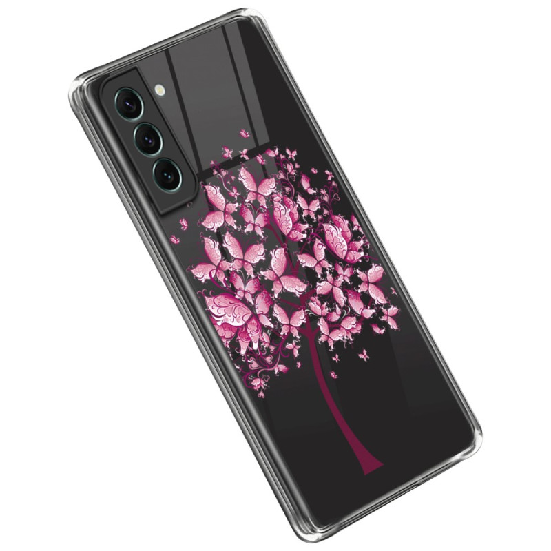 Samsung Galaxy S23 Plus 5G Capa de árvore transparente rosa