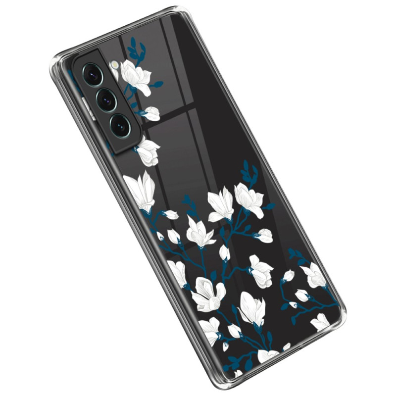 Samsung Galaxy S23 Plus 5G Clear Case White Flowers