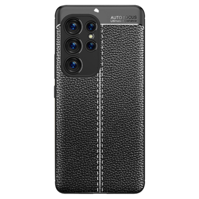 Samsung Galaxy S23 Ultra 5G Capa de couro Lychee Efeito Lychee Linha Dupla