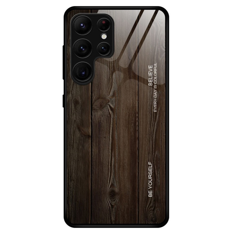 Samsung Galaxy S23 Ultra 5G Capa de vidro temperado Design em madeira
