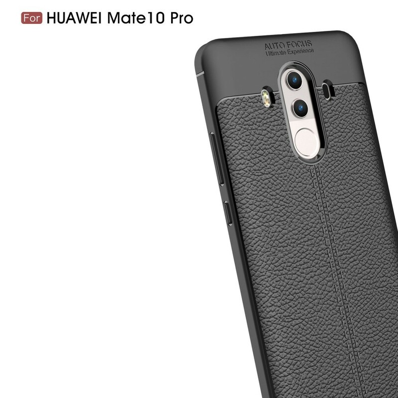 Capa de Couro Huawei Mate 10 Pro Linha Dupla Efeito Lychee