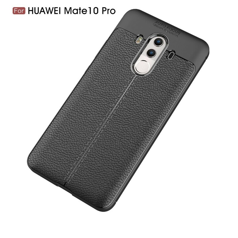 Capa de Couro Huawei Mate 10 Pro Linha Dupla Efeito Lychee