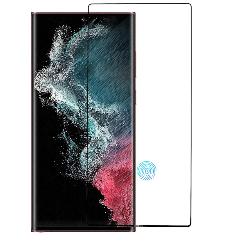 Película protectora de vidro temperado preto para Samsung Galaxy S23 Ultra 5G