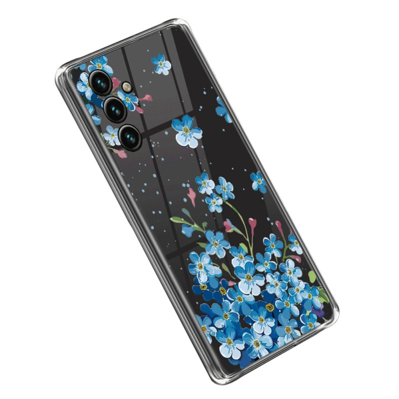 Samsung Galaxy A14 5G / A14 Clear Case Blue Flowers